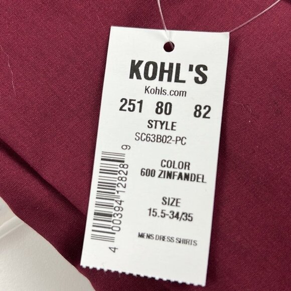 Men's NWT Croft & Barrow Classic Fit Button Down Shirt size 15 ½ - Picture 5 of 7